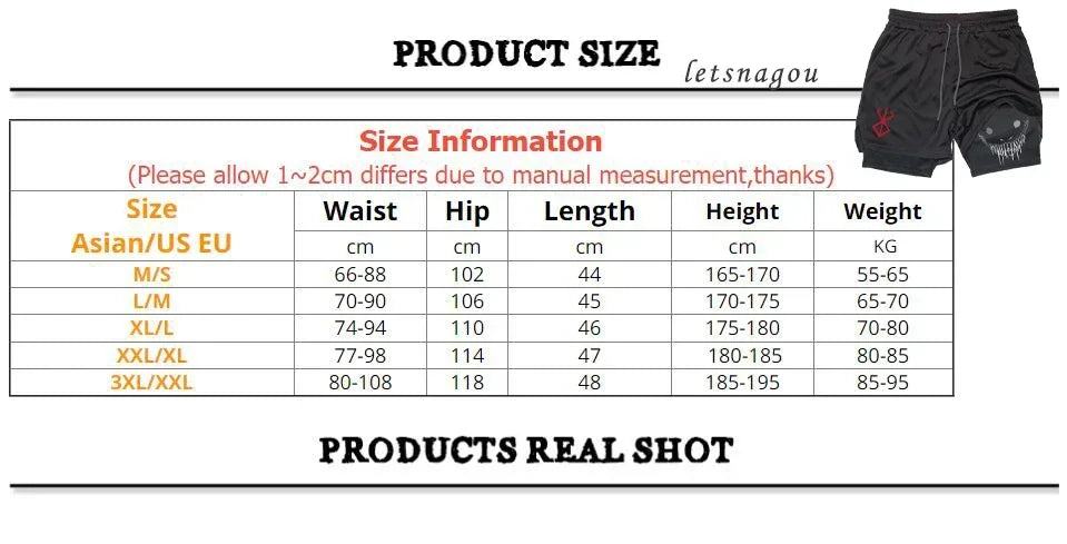 Marvel The Punisher Gym Men Fitness 2 In 1 Anime Performance Mesh Quick Dry Shorts
