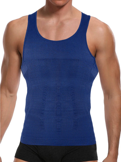 Mens Slimming Body Shaper Vest Shirt