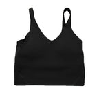 Solid Color Tights Athletic Women Fitness Bra Shockproof Top With Removable Pad