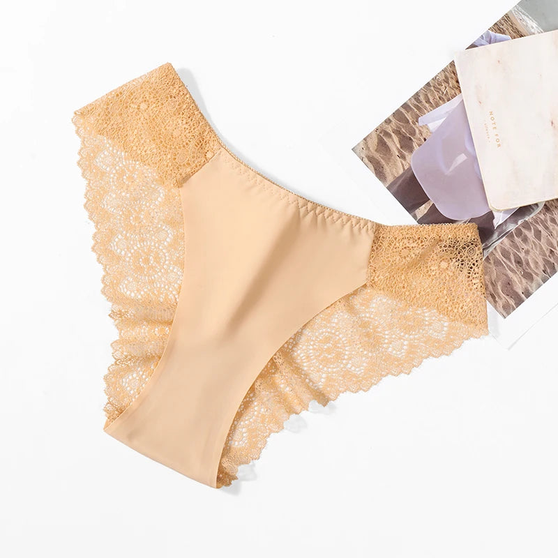 Sweet Women's Silk Satin Comfortable Underwear 3 Piece Set