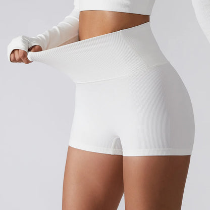 SOISOU Rib Fabric Yoga Gym Shorts Women
