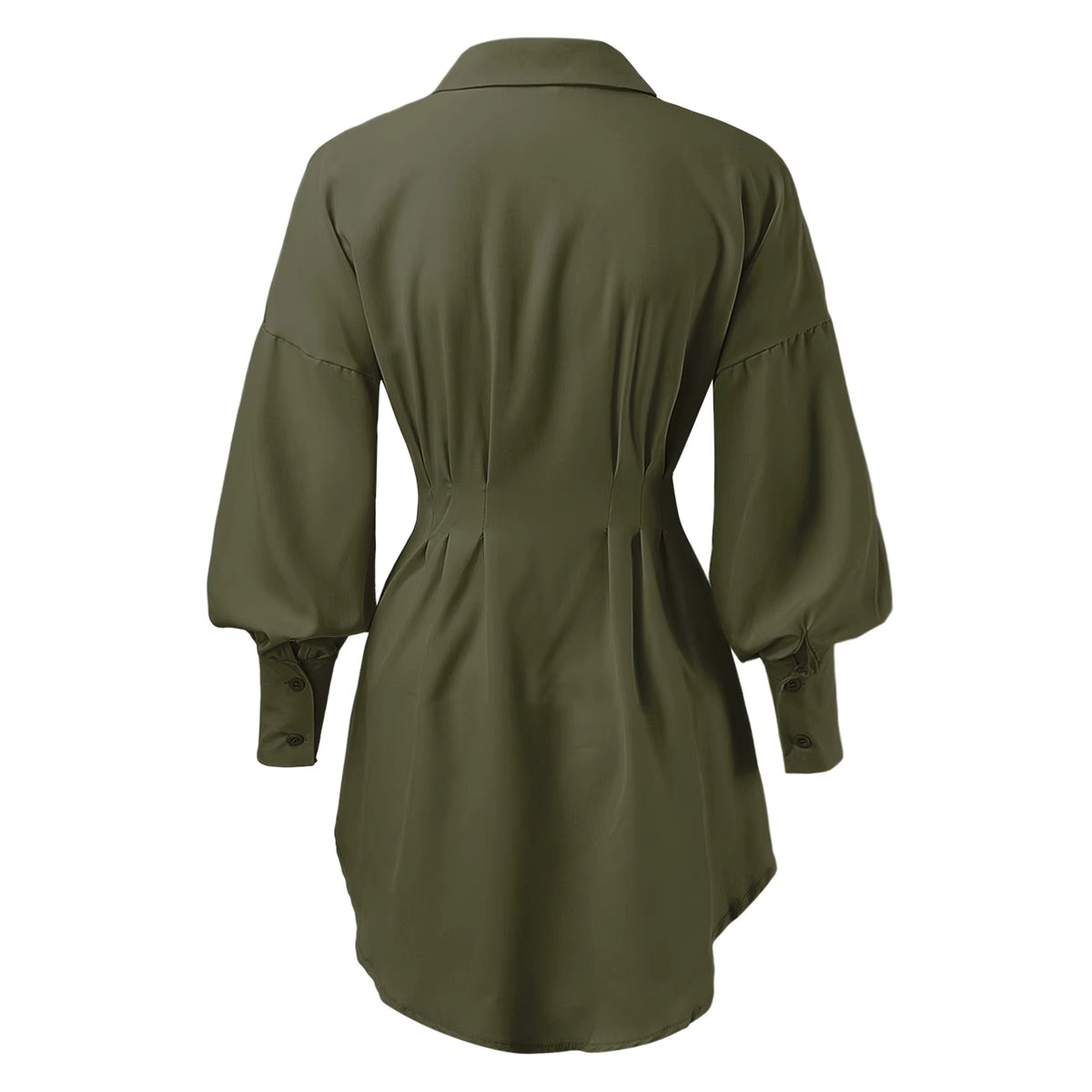 Women's Asymmetrical Lantern Sleeve Shirt Dress Women's Dresses Unbranded