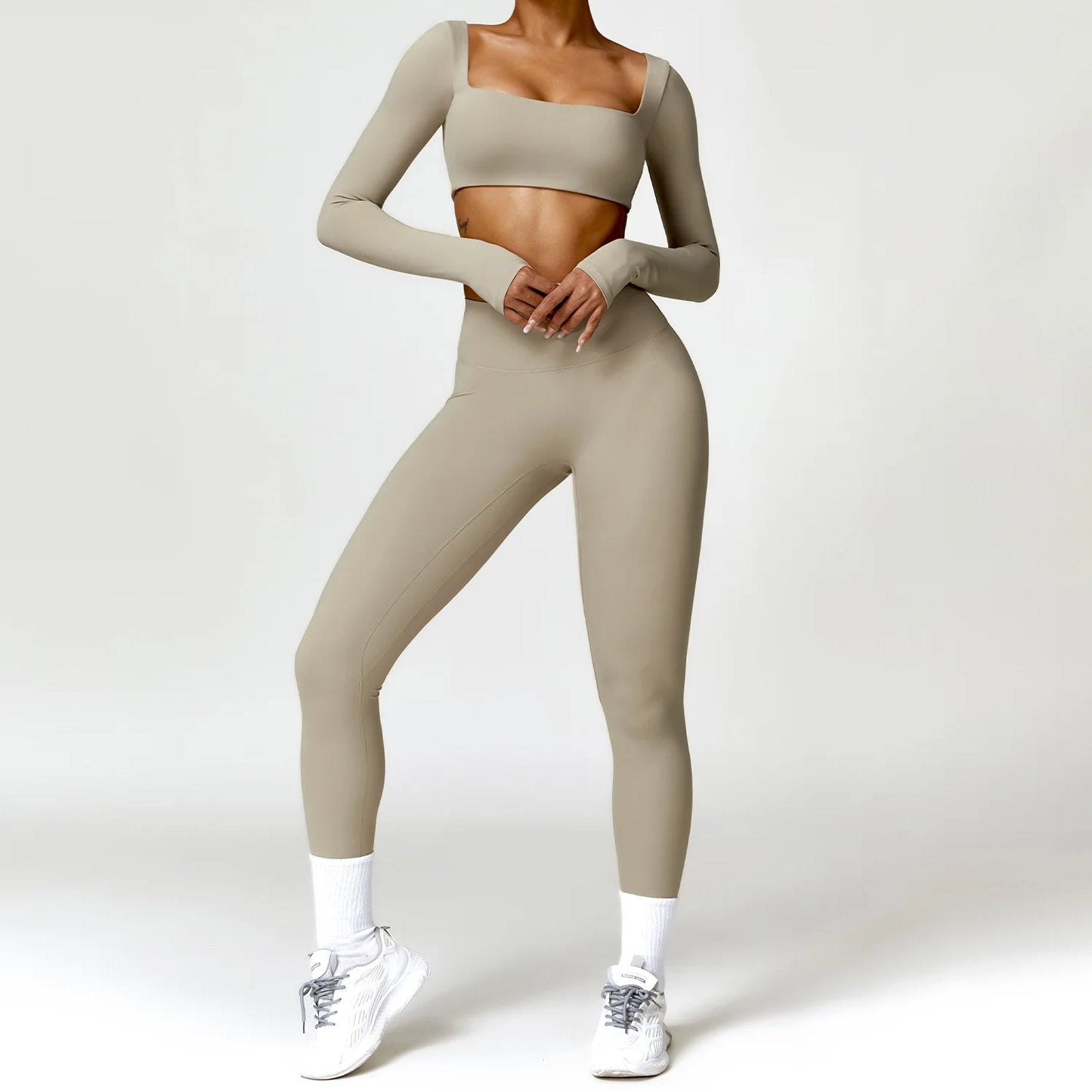 Women Tracksuit Yoga Gym Set 2 Pieces Sportswear Workout Clothes