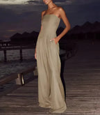 Women's Backless Wide Leg Jumpsuit