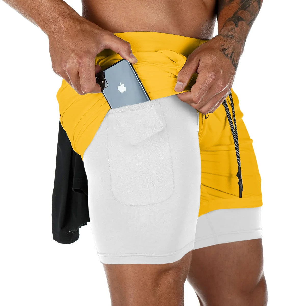 Camo Running Shorts Men Gym 2 In 1 Quick Dry Sports Shorts  Workout