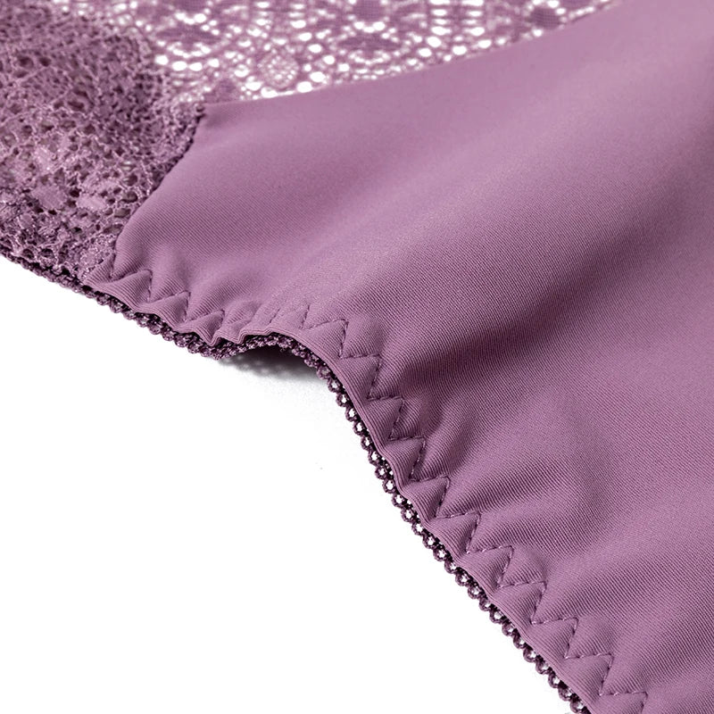 Sweet Women's Silk Satin Comfortable Underwear 3 Piece Set