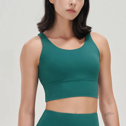 SOISOU Lycra Top Women Yoga Gym Sports Bra Top With Removable Chest Pad