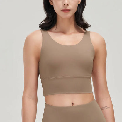 SOISOU Lycra Top Women Yoga Gym Sports Bra Top With Removable Chest Pad