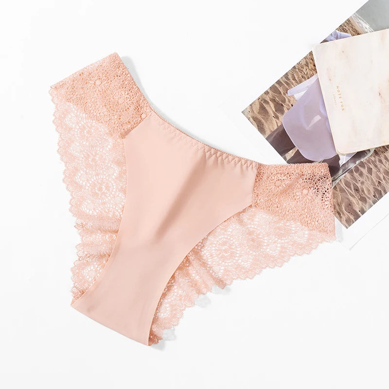 Sweet Women's Silk Satin Comfortable Underwear 3 Piece Set
