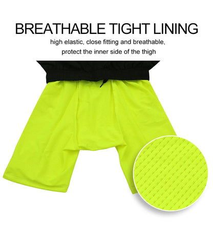 ARSUXEO Men's Running Outdoor Sports Training Exercise Jogging Gym Fitness 2 in 1 Quick Dry Workout Shorts