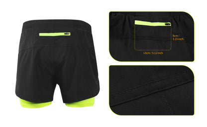 ARSUXEO Men's Running Outdoor Sports Training Exercise Jogging Gym Fitness 2 in 1 Quick Dry Workout Shorts