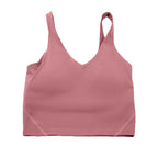Solid Color Tights Athletic Women Fitness Bra Shockproof Top With Removable Pad