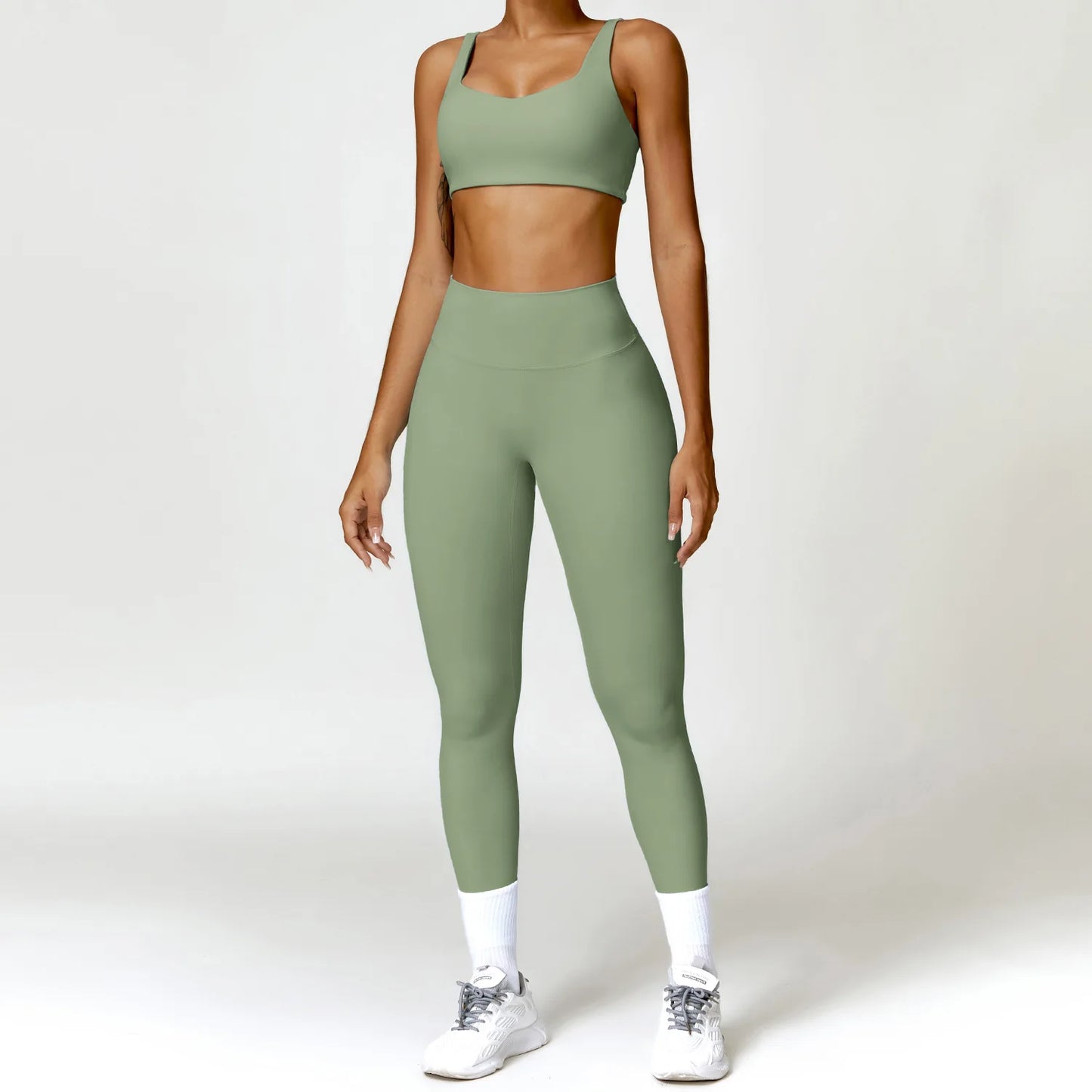 Women Tracksuit Yoga Gym Set 2 Pieces Sportswear Workout Clothes