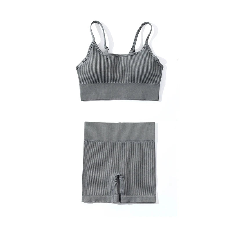 SOISOU Rib Fabric Yoga Gym Shorts Women