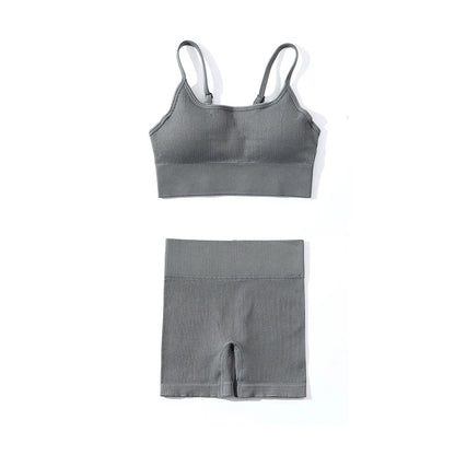 SOISOU Rib Fabric Yoga Gym Shorts Women