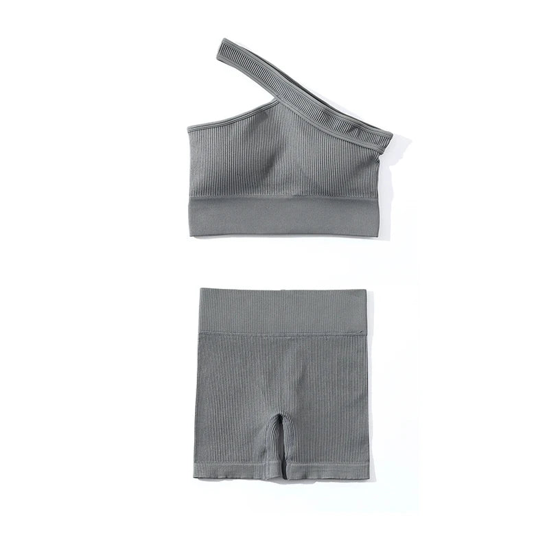 SOISOU Rib Fabric Yoga Gym Shorts Women