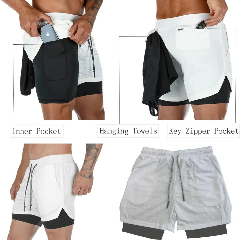 Marvel The Punisher Gym Men Fitness 2 In 1 Anime Performance Mesh Quick Dry Shorts