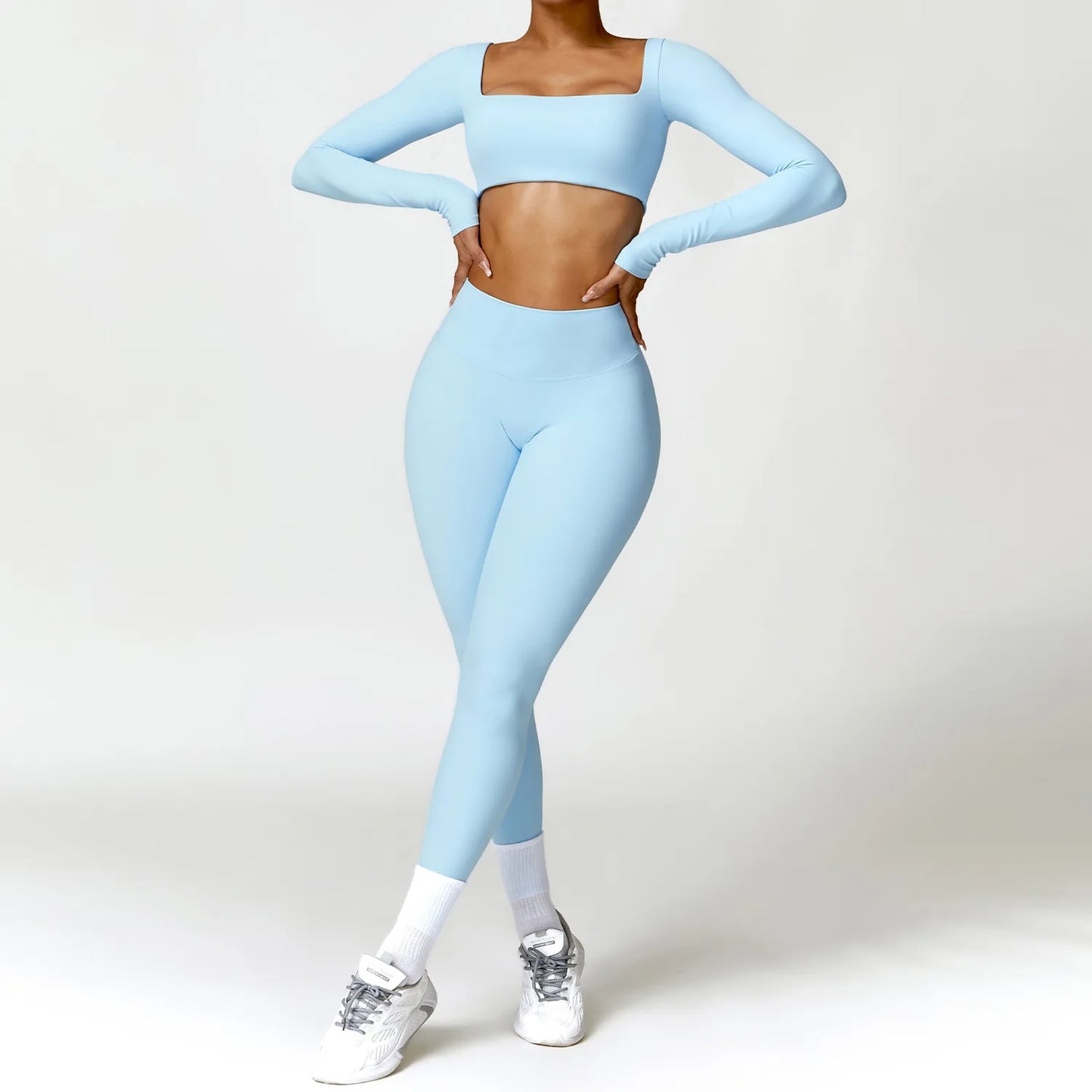 Women Tracksuit Yoga Gym Set 2 Pieces Sportswear Workout Clothes