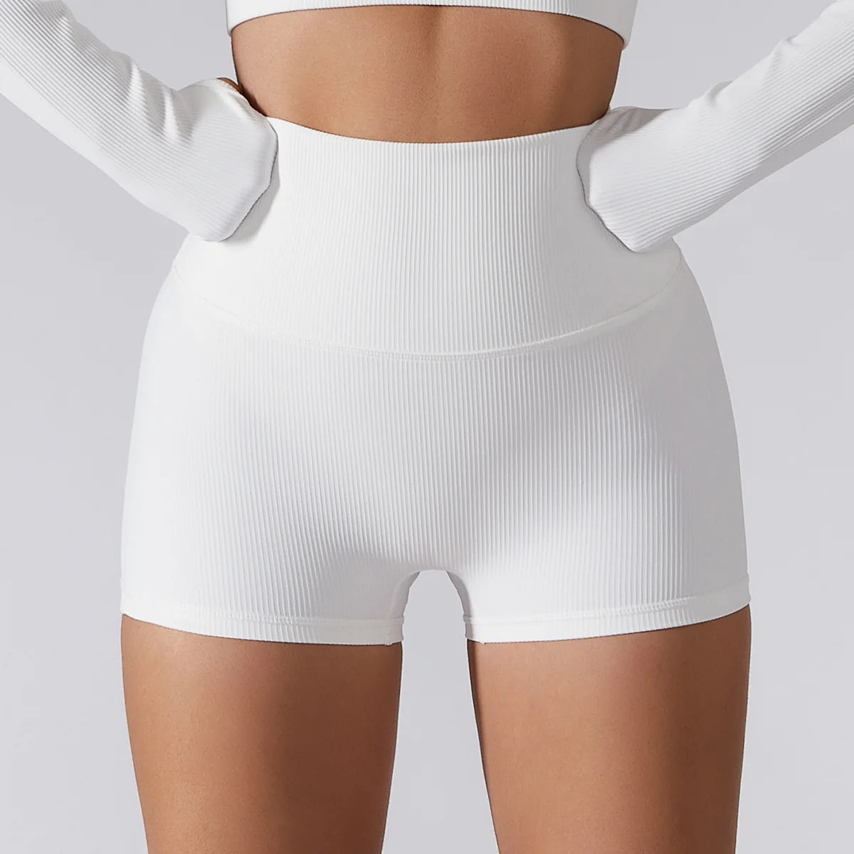 SOISOU Rib Fabric Yoga Gym Shorts Women