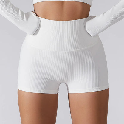 SOISOU Rib Fabric Yoga Gym Shorts Women