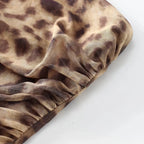 Women's Leopard Strapless Backless Mesh Top & Bottom