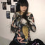 Japanese Anime Print Long Sleeve Mesh Top Anime Women's Tops Not Branded 01 S