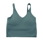 Solid Color Tights Athletic Women Fitness Bra Shockproof Top With Removable Pad