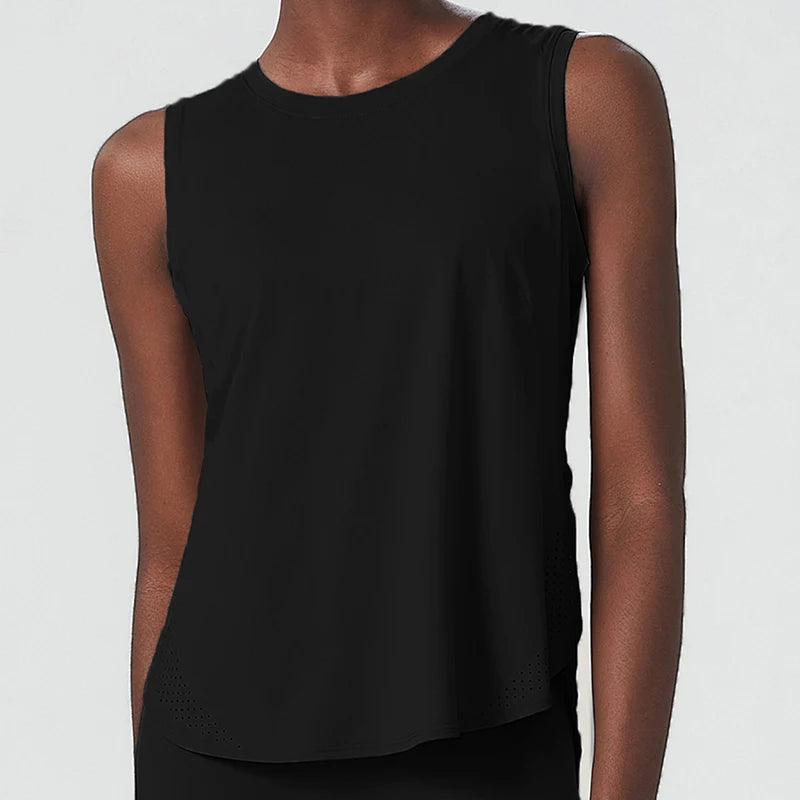 Sleeveless Yoga Women Loose Fitness Running Tank Top Breathable Quick Dry Gym Vest