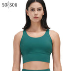 SOISOU Lycra Top Women Yoga Gym Sports Bra Top With Removable Chest Pad
