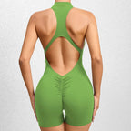 Sexy Hollow Backless Scrunch Butt Sport Jumpsuit Short Woman One Piece