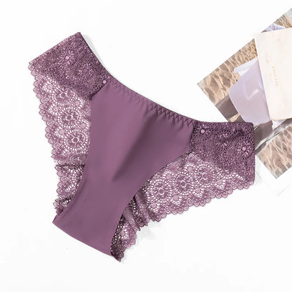 Sweet Women's Silk Satin Comfortable Underwear 3 Piece Set