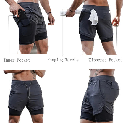 Marvel The Punisher Gym Men Fitness 2 In 1 Anime Performance Mesh Quick Dry Shorts