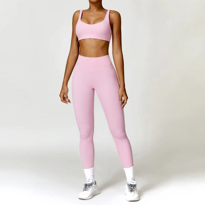 Women Tracksuit Yoga Gym Set 2 Pieces Sportswear Workout Clothes
