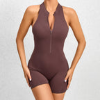 Sexy Hollow Backless Scrunch Butt Sport Jumpsuit Short Woman One Piece