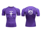 Anime Fullmetal Alchemist Compression Shirts Athletic Quick Dry Long Sleeve Running Workout Gym Workout Fitness Undershirts Tops