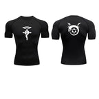 Anime Fullmetal Alchemist Compression Shirts Athletic Quick Dry Long Sleeve Running Workout Gym Workout Fitness Undershirts Tops