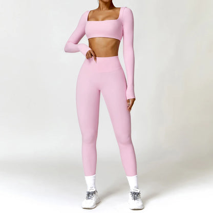 Women Tracksuit Yoga Gym Set 2 Pieces Sportswear Workout Clothes