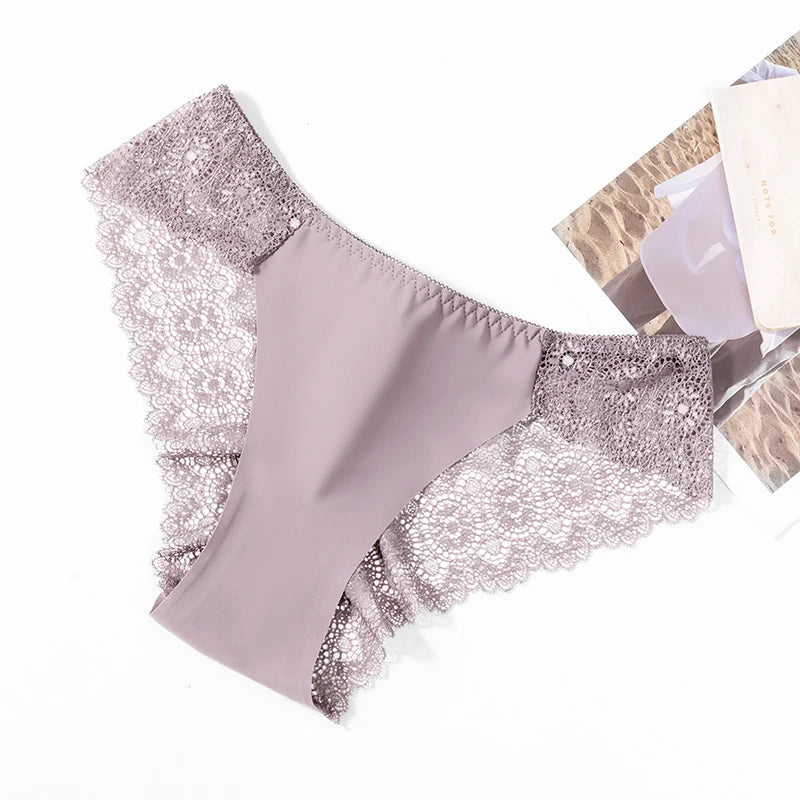 Sweet Women's Silk Satin Comfortable Underwear 3 Piece Set