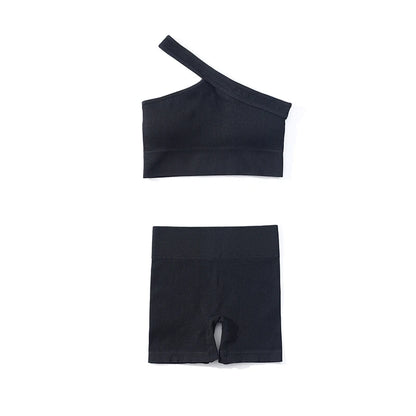 SOISOU Rib Fabric Yoga Gym Shorts Women