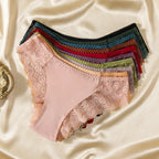 Sweet Women's Silk Satin Comfortable Underwear 3 Piece Set
