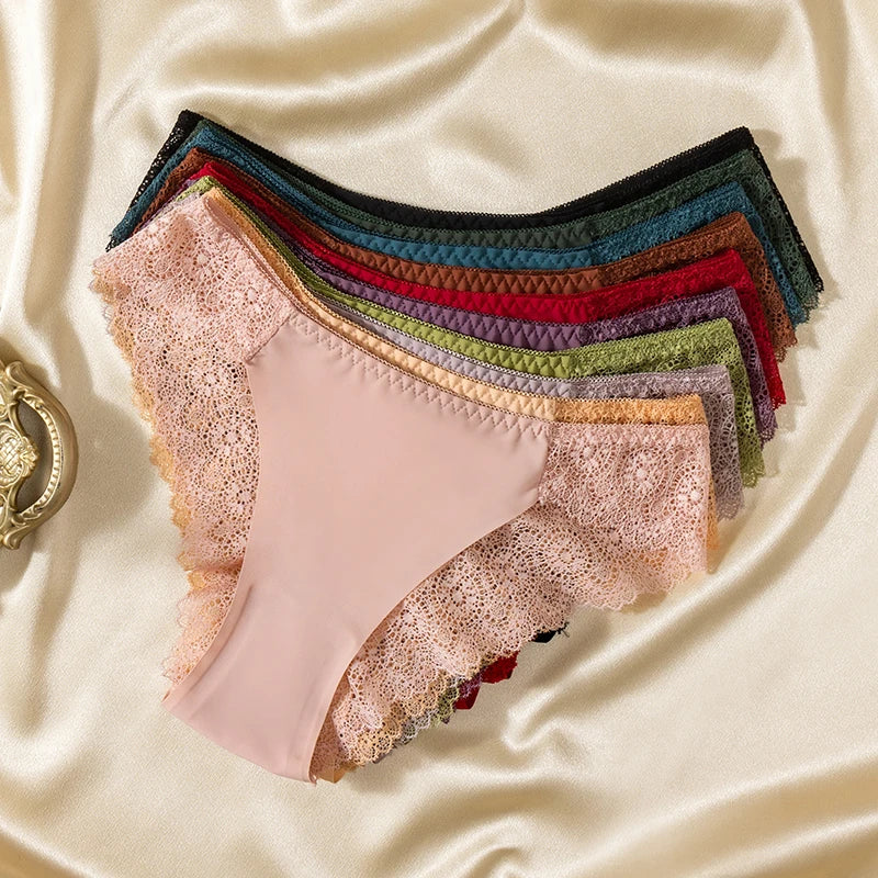 Sweet Women's Silk Satin Comfortable Underwear 3 Piece Set