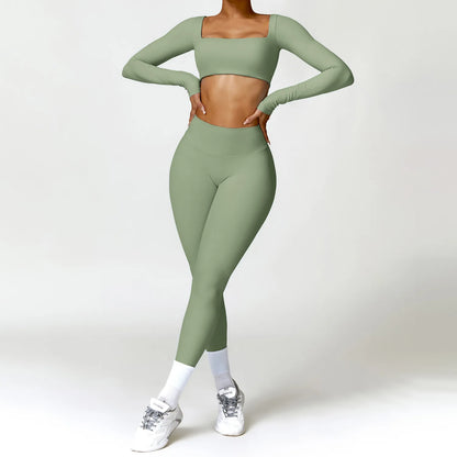 Women Tracksuit Yoga Gym Set 2 Pieces Sportswear Workout Clothes