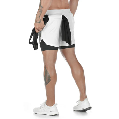Camo Running Shorts Men Gym 2 In 1 Quick Dry Sports Shorts  Workout