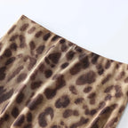 Women's Leopard Strapless Backless Mesh Top & Bottom