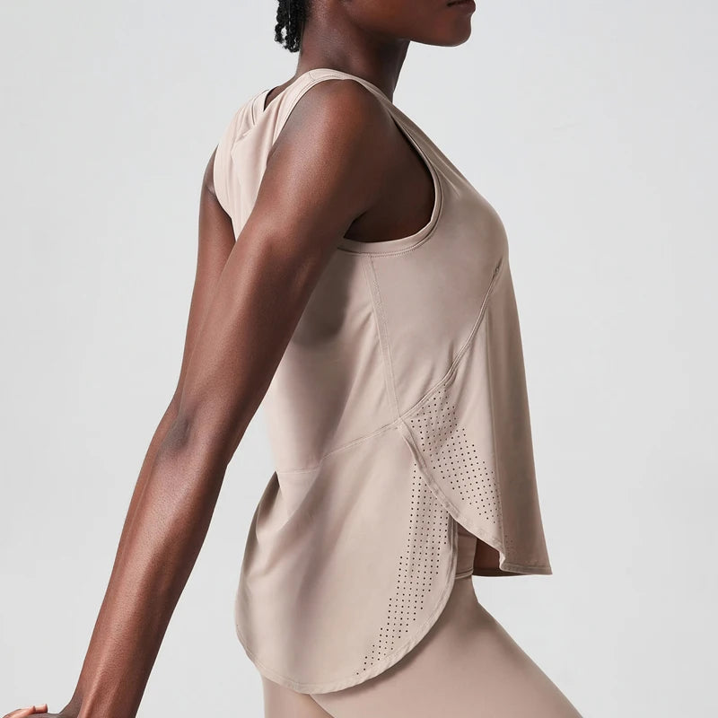 Sleeveless Yoga Women Loose Fitness Running Tank Top Breathable Quick Dry Gym Vest