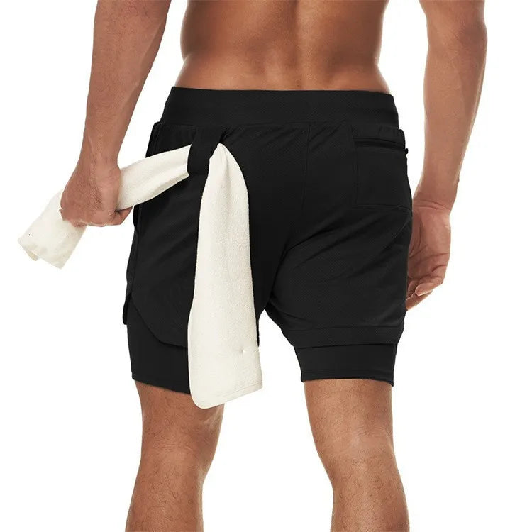 Camo Running Shorts Men Gym 2 In 1 Quick Dry Sports Shorts  Workout