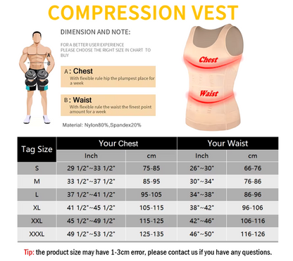 Mens Slimming Body Shaper Vest Shirt
