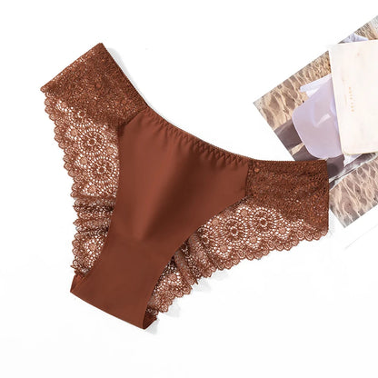 Sweet Women's Silk Satin Comfortable Underwear 3 Piece Set