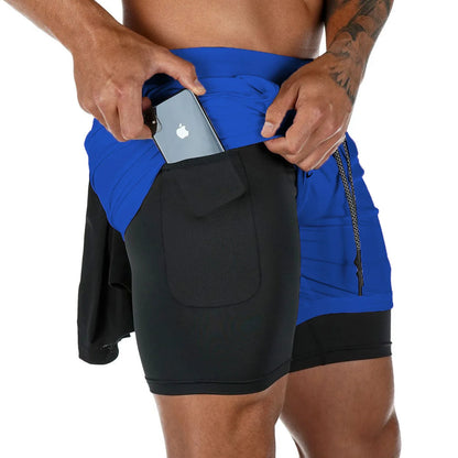 Camo Running Shorts Men Gym 2 In 1 Quick Dry Sports Shorts  Workout