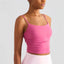 Solid Color Suspender Pleats Women Fitness Bra Gym Sports Top With Chest Pad